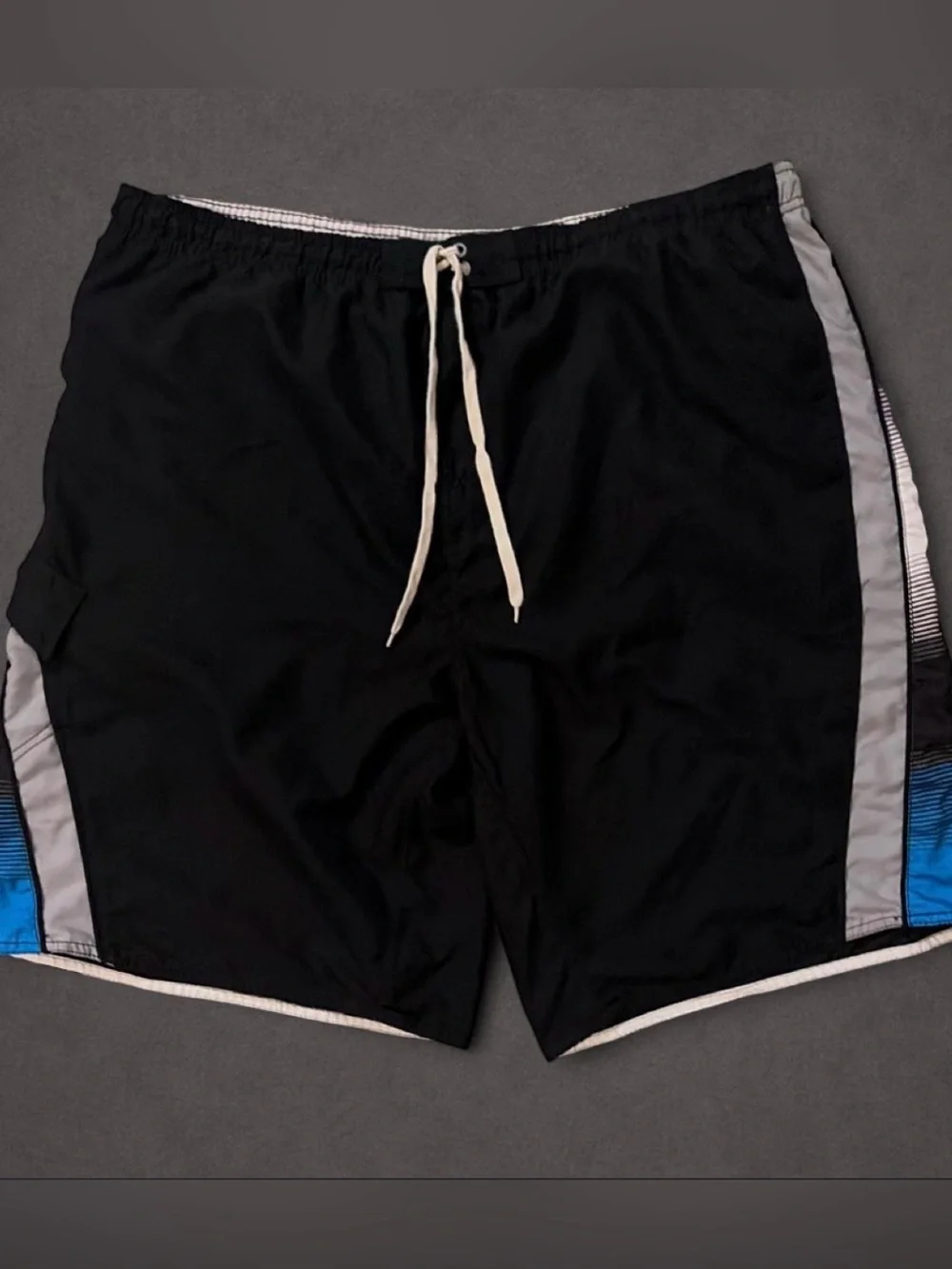 Burnside Board Shorts Black Blue Purple Swim Trunks Size XL